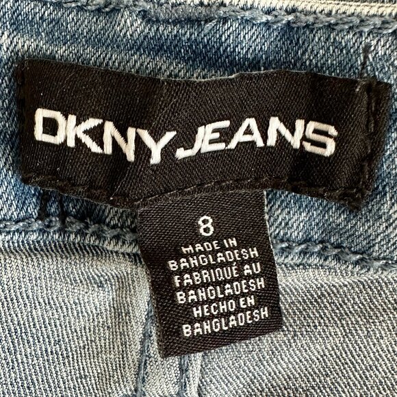 New DKNY Jeans Bermuda Shorts Women's Size 8 Blue Soft Stretch Fabric Coastal - Picture 4 of 15